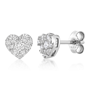 SOFIA DIAMONDS zlaté náušnice srdiečka s diamantom 0,40 ct GEMBO29777-16