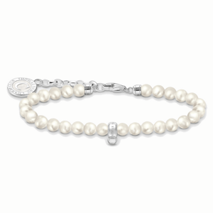 THOMAS SABO strieborný náramok White pearls A2141-158-14