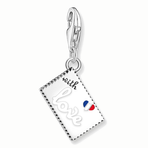 THOMAS SABO strieborný prívesok charm Stamp with Eiffel Tower 2082-691-7