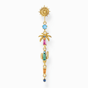 THOMAS SABO kusová náušnica Colourful sun, palm tree & cactus H2286-488-7