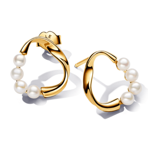 PANDORA ESSENCE pozlátené náušnice s perlami 263276C01