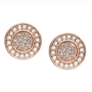 FOSSIL náušnice Halo Rose Gold FOJF03263791