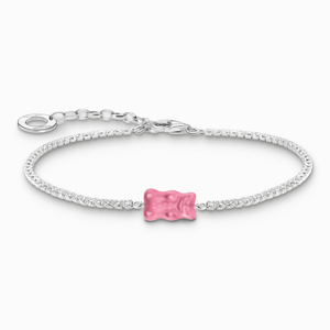 THOMAS SABO x HARIBO strieborný náramok Pink goldbear & stones A2187-052-9