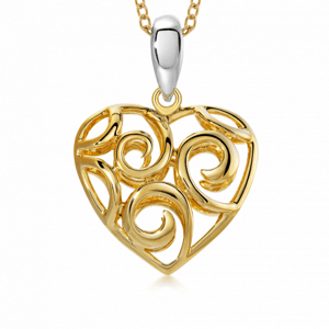 SOFIA strieborný prívesok srdce s ornamentmi AESOF-AP4438/RG