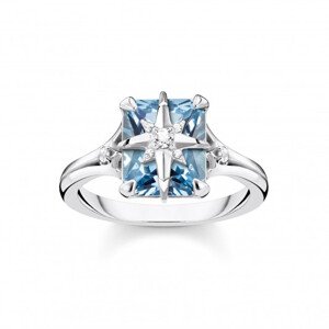 THOMAS SABO prsteň Blue stone with star TR2288-644-1