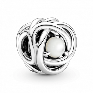 PANDORA korálka Nekonečný kruh - perla 790064C03