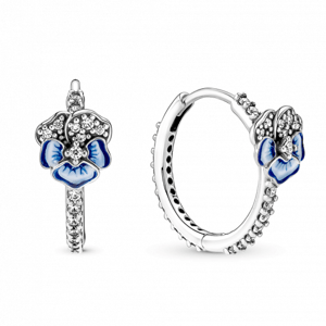 PANDORA náušnice Modré fialky 290775C01