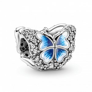 PANDORA korálka Modrý žiarivý motýľ 790761C01