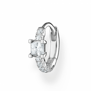 THOMAS SABO kusová náušnica White stones silver CR691-051-14