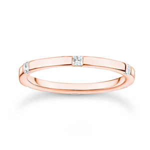 THOMAS SABO prsteň White stones rose gold TR2396-416-14