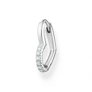 THOMAS SABO kusová náušnica Heart with white stones silver CR693-051-14