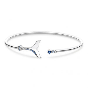THOMAS SABO strieborný náramok Tail fin with blue stones AR109-644-1