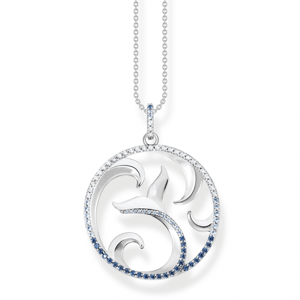THOMAS SABO náhrdelník Tail fin and wave with blue stones KE2145-644-1