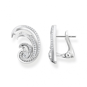 THOMAS SABO náušnice Wave with white stones H2225-051-14