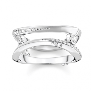 THOMAS SABO prsteň Wave with stones TR2382-051-14