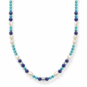 THOMAS SABO náhrdelník Blue stones and pearls KE2162-775-7-L45V