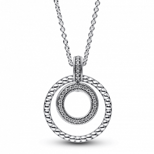 PANDORA náhrdelník Signature Logo Pavé a guličky 392308C01-50