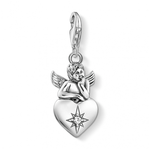 THOMAS SABO strieborný prívesok charm Guardian angel with heart silver 1735-643-14