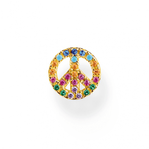 THOMAS SABO kusová náušnica Peace with colourful stones gold H2218-488-7