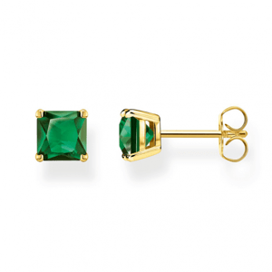 THOMAS SABO náušnice Green stone gold H2174-472-6