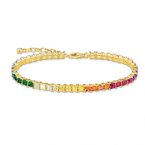 THOMAS SABO strieborný náramok Colourful stones pavé gold A2029-996-7-L19v