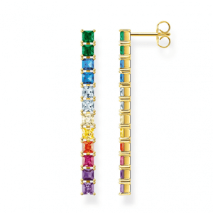 THOMAS SABO náušnice Colourful stones pavé gold H2249-996-7