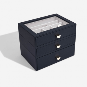 STACKERS šperkovnica Classic Pebble Navy so zásuvkami 75890