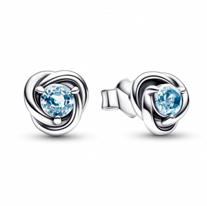PANDORA náušnice Eternity kruh modrej farby 292334C09