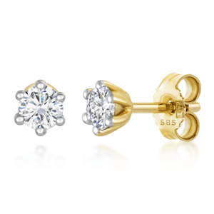 SOFIA DIAMONDS zlaté náušnice s diamantmi 2 x 0,075 ct UDER21525Y-H-I1