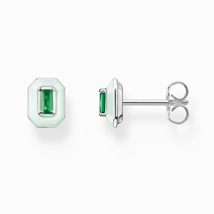 THOMAS SABO náušnice Green stone silver H2270-496-6