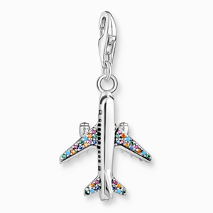THOMAS SABO strieborný prívesok charm Colourful aeroplane 1914-342-7