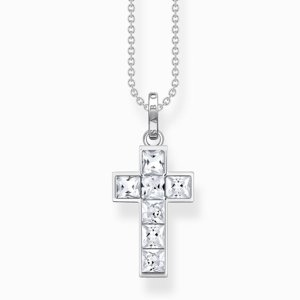 THOMAS SABO náhrdelník Cross with white stones KE2166-051-14
