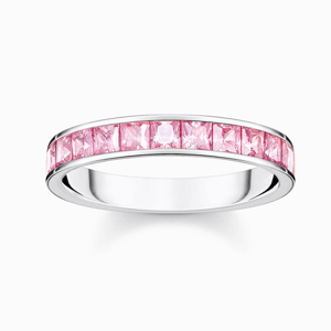 THOMAS SABO prsteň Pink stones pavé TR2358-051-9