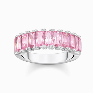 THOMAS SABO prsteň Pink stones pavé TR2366-051-9