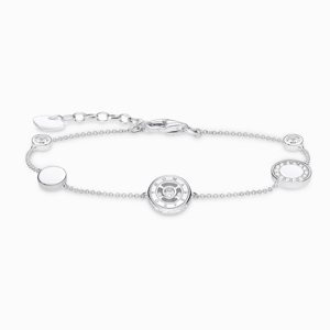 THOMAS SABO náramok circle with white stone A1880-051-14