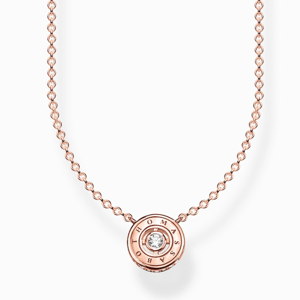 THOMAS SABO náhrdelník circle with white stone rose gold KE1881-416-14