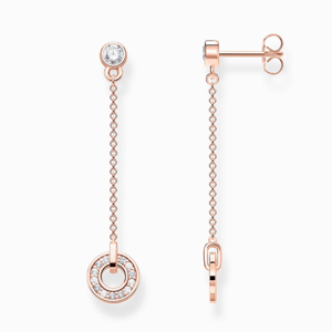 THOMAS SABO náušnice circle with white stones rose H2063-416-14