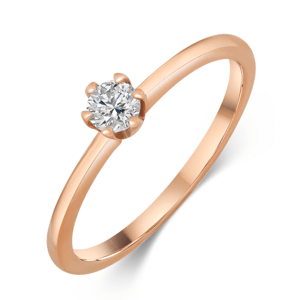 SOFIA DIAMONDS zlatý zásnubný prsteň s diamantom 0,15 ct H/SI PAF1370R