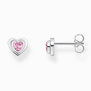THOMAS SABO náušnice Heart-shape with pink zirconia H2271-643-9