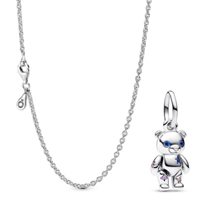 PANDORA set retiazka a prívesok Žiarivý medvedík 590200-45+792986C01