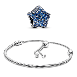 PANDORA set náramok a korálka Žiarivé hviezdy 599652C01+793026C01