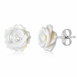 SOFIA náušnice z polodrahokamov ST-P-rose-MOPwhite