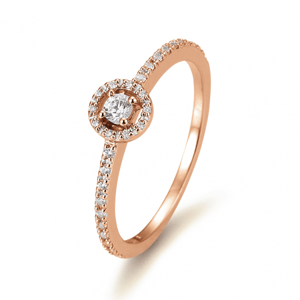 SOFIA DIAMONDS Prsteň 14 k ružové zlato s diamantmi 0,22 ct BE4105800RO