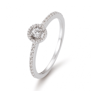 SOFIA DIAMONDS Prsteň 14 k biele zlato s diamantmi 0,22 ct BE41/05800-W
