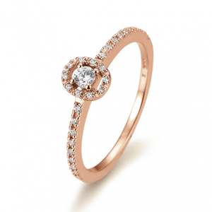 SOFIA DIAMONDS Prsteň 14 k ružové zlato s diamantmi 0,22 ct BE4105801RO