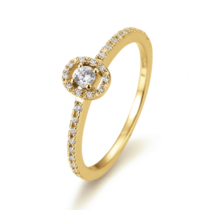 SOFIA DIAMONDS Prsteň 14 k žlté zlato s diamantmi 0,22 ct BE4105801YG