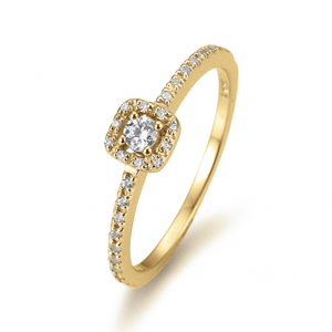SOFIA DIAMONDS Prsteň 14 k žlté zlato s diamantmi 0,22 ct BE4105802YG