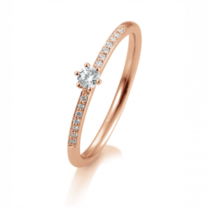 SOFIA DIAMONDS Prsteň 14 k ružové zlato s diamantmi 0,17 ct BE4105803RO