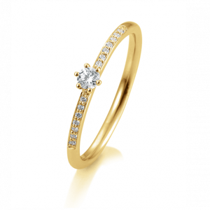 SOFIA DIAMONDS Prsteň 14 k žlté zlato s diamantmi 0,17 ct BE4105803YG