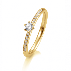 SOFIA DIAMONDS Prsteň 14 k žlté zlato s diamantmi 0,23 ct BE4105804YG